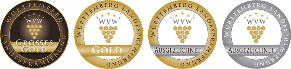 Flaschenkennzeichnungs-Aufkleber zur Landesweinprämierung Württemberg